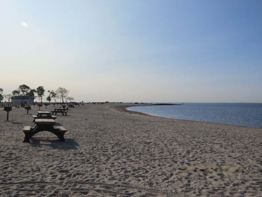 Park Tables and Benches on Beach